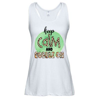 Keep Calm And Gobble On Fall Holiday Ladies Essential Flowy Tank