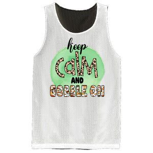 Keep Calm And Gobble On Fall Holiday Mesh Reversible Basketball Jersey Tank