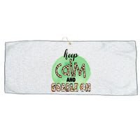 Keep Calm And Gobble On Fall Holiday Large Microfiber Waffle Golf Towel