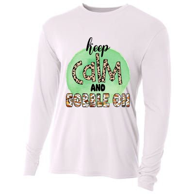 Keep Calm And Gobble On Fall Holiday Cooling Performance Long Sleeve Crew