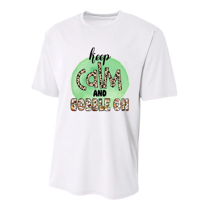 Keep Calm And Gobble On Fall Holiday Youth Performance Sprint T-Shirt