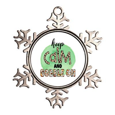 Keep Calm And Gobble On Fall Holiday Metallic Star Ornament