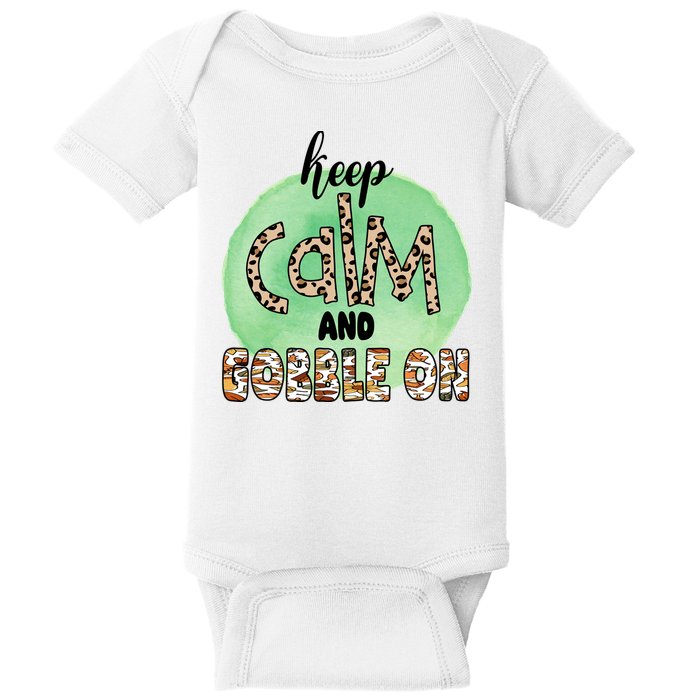 Keep Calm And Gobble On Fall Holiday Baby Bodysuit