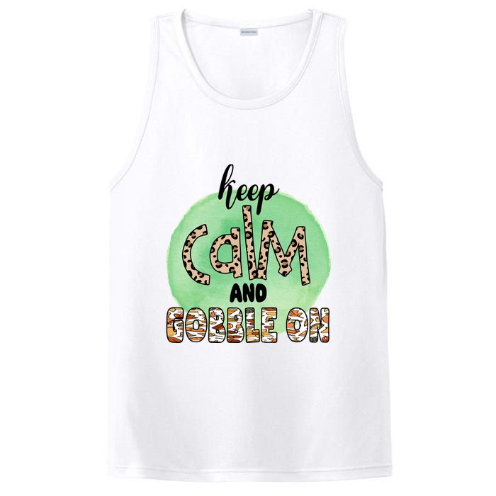 Keep Calm And Gobble On Fall Holiday PosiCharge Competitor Tank