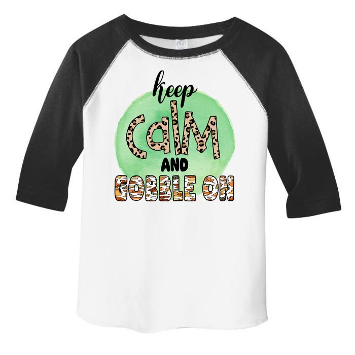 Keep Calm And Gobble On Fall Holiday Toddler Fine Jersey T-Shirt