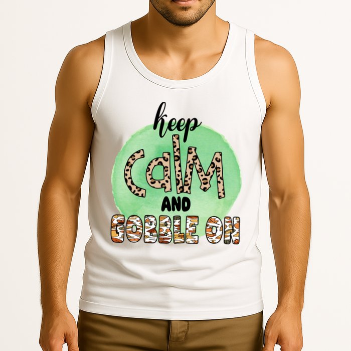 Keep Calm And Gobble On Fall Holiday Tank Top