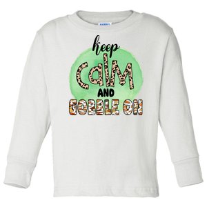 Keep Calm And Gobble On Fall Holiday Toddler Long Sleeve Shirt