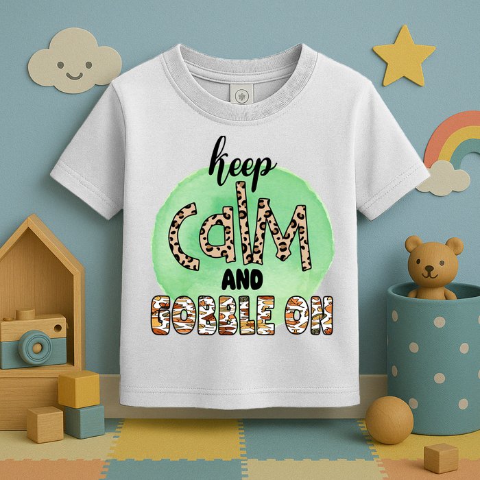 Keep Calm And Gobble On Fall Holiday Toddler T-Shirt