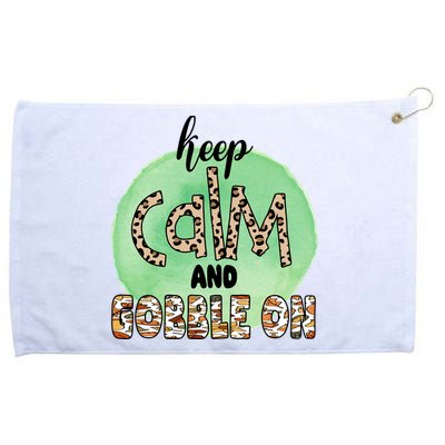 Keep Calm And Gobble On Fall Holiday Grommeted Golf Towel