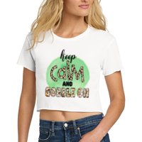 Keep Calm And Gobble On Fall Holiday Crop Top