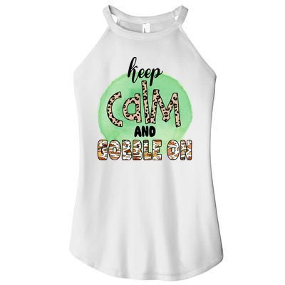 Keep Calm And Gobble On Fall Holiday Women's Perfect Tri Rocker Tank