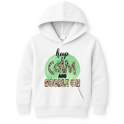 Keep Calm And Gobble On Fall Holiday Kids Hoodie