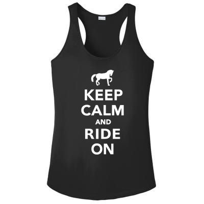 Keep Calm And Ride On Gift Ladies PosiCharge Competitor Racerback Tank