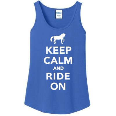 Keep Calm And Ride On Gift Ladies Essential Tank