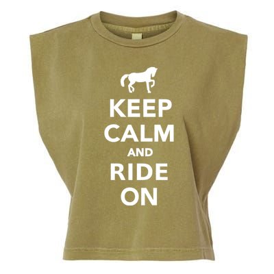 Keep Calm And Ride On Gift Garment-Dyed Women's Muscle Tee