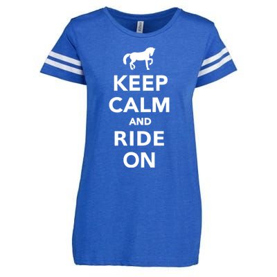 Keep Calm And Ride On Gift Enza Ladies Jersey Football T-Shirt