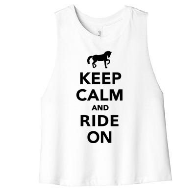 Keep Calm And Ride On Gift Women's Racerback Cropped Tank