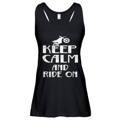 Keep Calm And Ride On Cool Gift For Dirt Biker Ladies Essential Flowy Tank