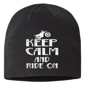 Keep Calm And Ride On Cool Gift For Dirt Biker Sustainable Beanie