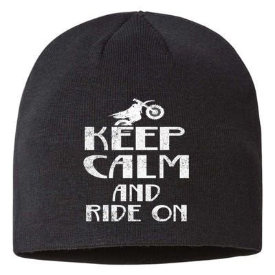 Keep Calm And Ride On Cool Gift For Dirt Biker Sustainable Beanie