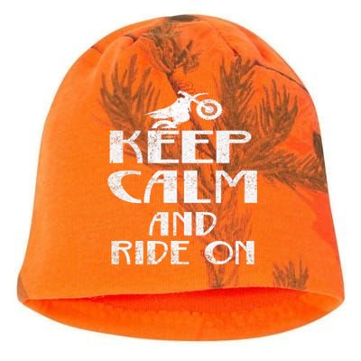 Keep Calm And Ride On Cool Gift For Dirt Biker Kati - Camo Knit Beanie