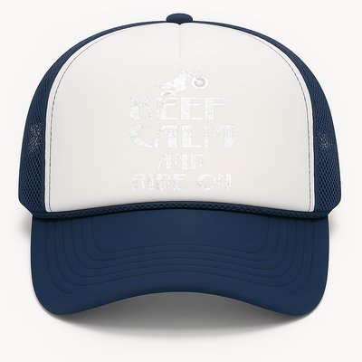 Keep Calm And Ride On Cool Gift For Dirt Biker Trucker Hat