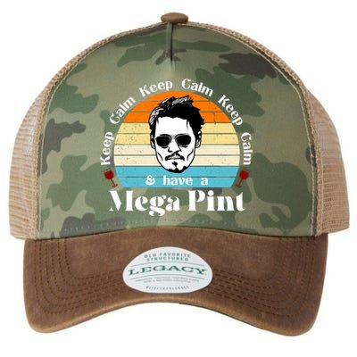 Keep Calm And Have A Mega Pint Johnny Depp Funny Legacy Tie Dye Trucker Hat