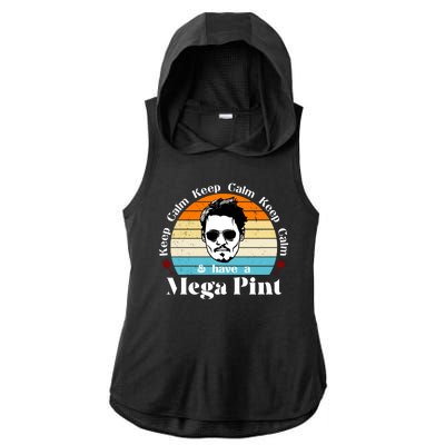 Keep Calm And Have A Mega Pint Johnny Depp Funny Ladies PosiCharge Tri-Blend Wicking Draft Hoodie Tank