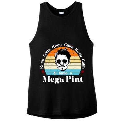 Keep Calm And Have A Mega Pint Johnny Depp Funny Ladies PosiCharge Tri-Blend Wicking Tank