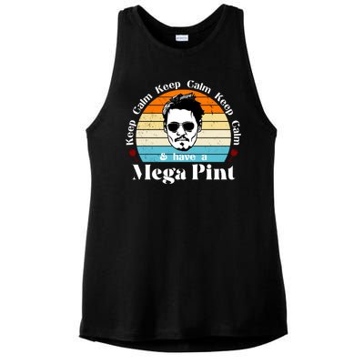 Keep Calm And Have A Mega Pint Johnny Depp Funny Ladies PosiCharge Tri-Blend Wicking Tank