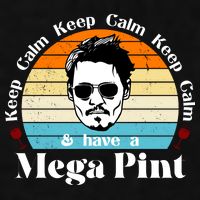 Keep Calm And Have A Mega Pint Johnny Depp Funny Ladies PosiCharge Tri-Blend Wicking Tank