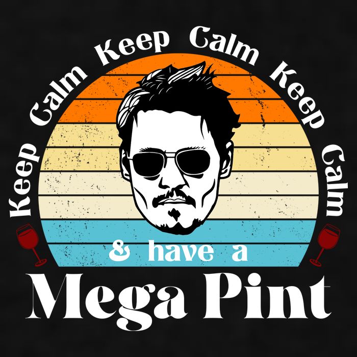 Keep Calm And Have A Mega Pint Johnny Depp Funny Ladies PosiCharge Tri-Blend Wicking Tank