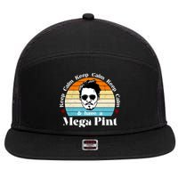 Keep Calm And Have A Mega Pint Johnny Depp Funny 7 Panel Mesh Trucker Snapback Hat