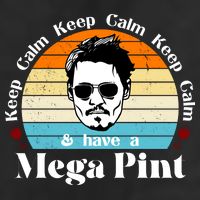 Keep Calm And Have A Mega Pint Johnny Depp Funny 7 Panel Mesh Trucker Snapback Hat