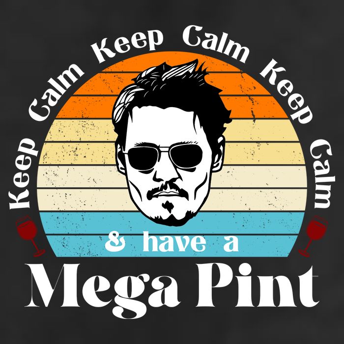Keep Calm And Have A Mega Pint Johnny Depp Funny 7 Panel Mesh Trucker Snapback Hat