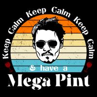 Keep Calm And Have A Mega Pint Johnny Depp Funny Drawstring Bag