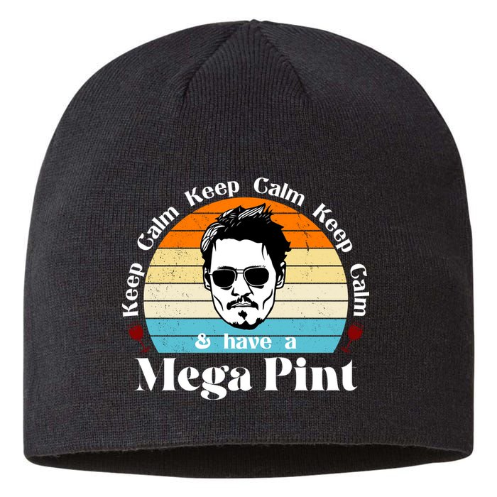 Keep Calm And Have A Mega Pint Johnny Depp Funny Sustainable Beanie