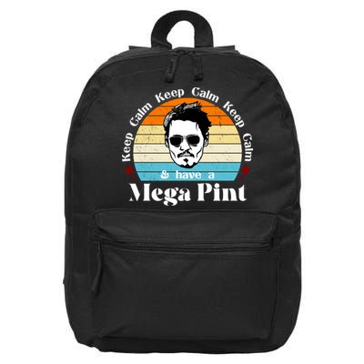 Keep Calm And Have A Mega Pint Johnny Depp Funny 16 in Basic Backpack