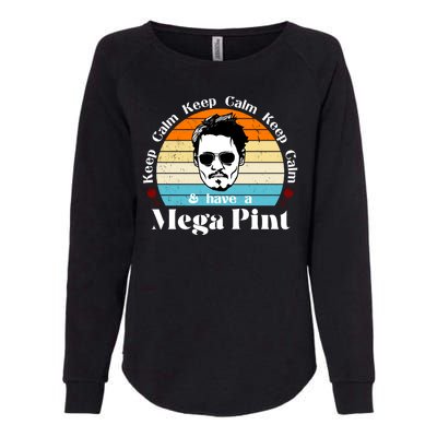 Keep Calm And Have A Mega Pint Johnny Depp Funny Womens California Wash Sweatshirt