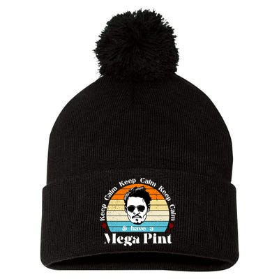 Keep Calm And Have A Mega Pint Johnny Depp Funny Pom Pom 12in Knit Beanie