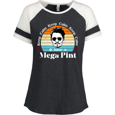 Keep Calm And Have A Mega Pint Johnny Depp Funny Enza Ladies Jersey Colorblock Tee