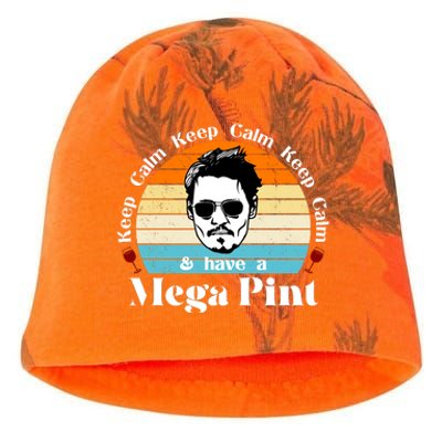 Keep Calm And Have A Mega Pint Johnny Depp Funny Kati - Camo Knit Beanie