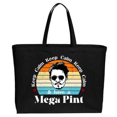 Keep Calm And Have A Mega Pint Johnny Depp Funny Cotton Canvas Jumbo Tote