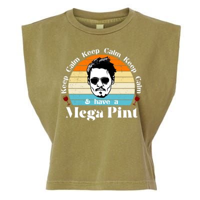 Keep Calm And Have A Mega Pint Johnny Depp Funny Garment-Dyed Women's Muscle Tee