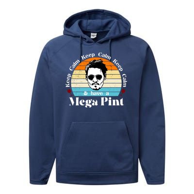 Keep Calm And Have A Mega Pint Johnny Depp Funny Performance Fleece Hoodie