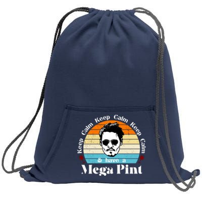 Keep Calm And Have A Mega Pint Johnny Depp Funny Sweatshirt Cinch Pack Bag