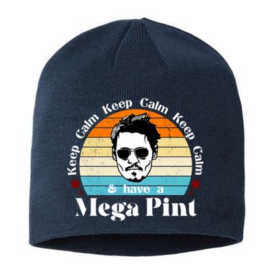 Keep Calm And Have A Mega Pint Johnny Depp Funny Sustainable Beanie