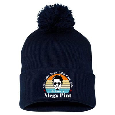 Keep Calm And Have A Mega Pint Johnny Depp Funny Pom Pom 12in Knit Beanie