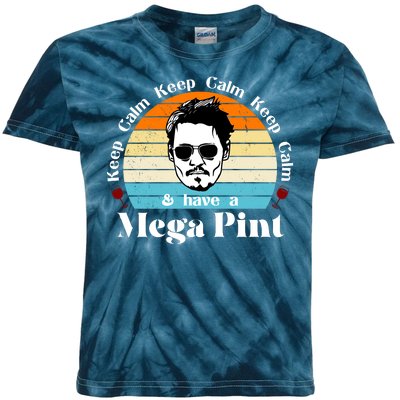 Keep Calm And Have A Mega Pint Johnny Depp Funny Kids Tie-Dye T-Shirt