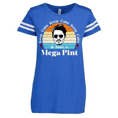 Keep Calm And Have A Mega Pint Johnny Depp Funny Enza Ladies Jersey Football T-Shirt